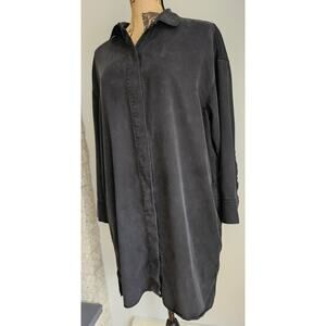COS Shirt Dress/Tunic With Pockets Hidden Buttons 100% Lyocel, Womens Sz 8